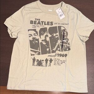 Light Green Graphic Beatles T-Shirt - Classic Band Tee